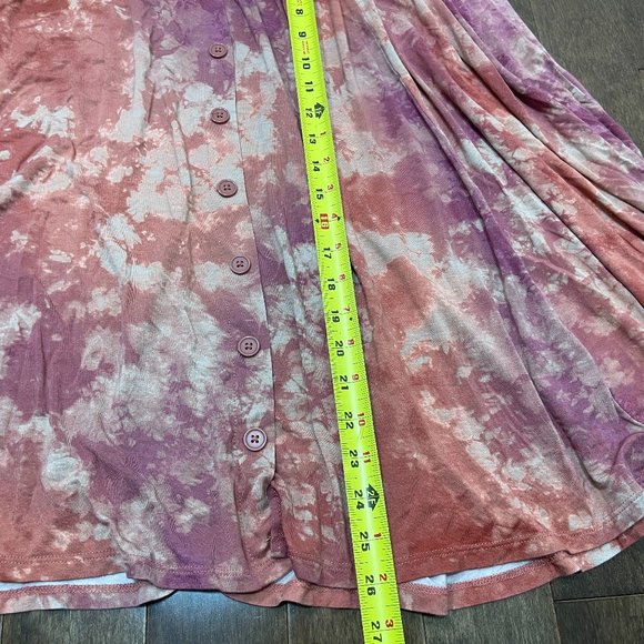 Torrid Super Soft Tie Dye Button Front Midi Skirt sz 1X - Picture 8 of 15